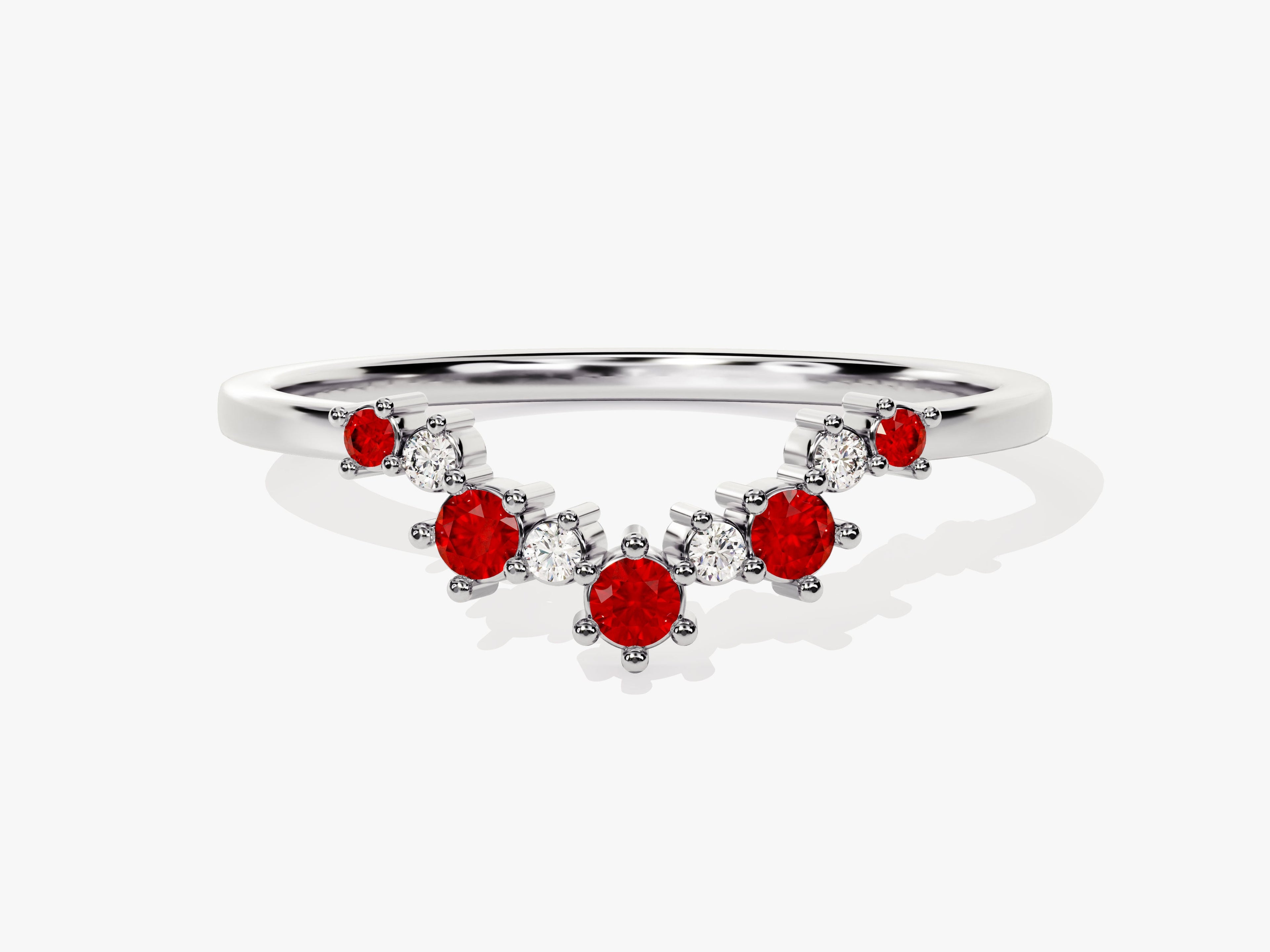 Ruby Birthstone Crown Ring