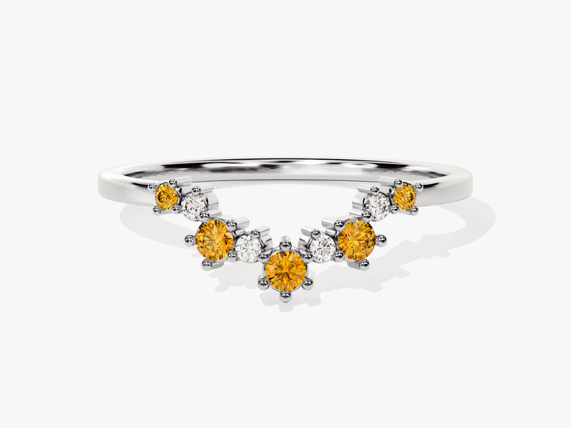 Citrine Birthstone Crown Ring