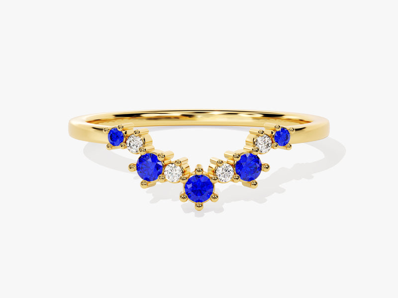 Sapphire Birthstone Crown Ring