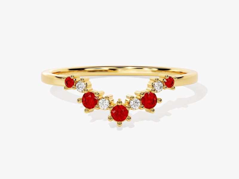 Ruby Birthstone Crown Ring