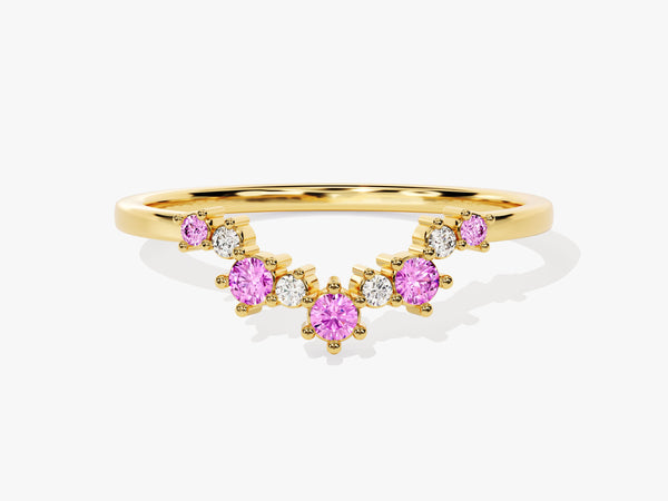 Pink Tourmaline Birthstone Crown Ring