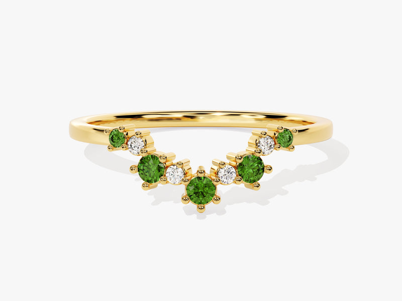 Emerald Birthstone Crown Ring