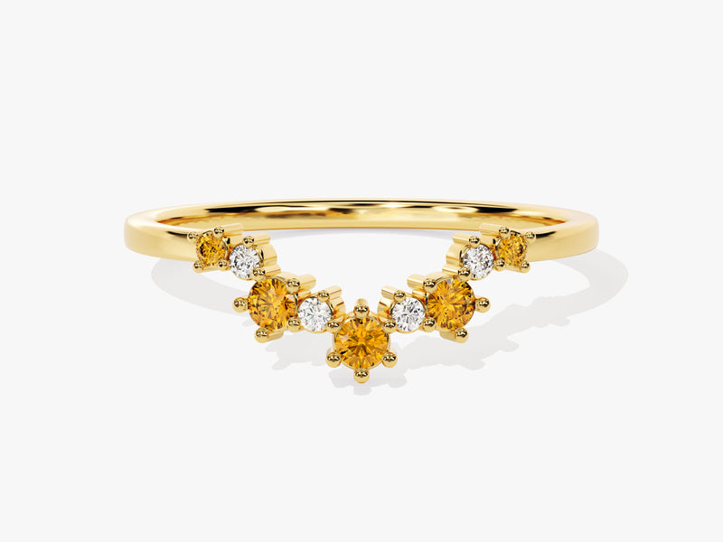 Citrine Birthstone Crown Ring