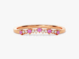 Curved Pink Tourmaline Bithstone Harmony Ring