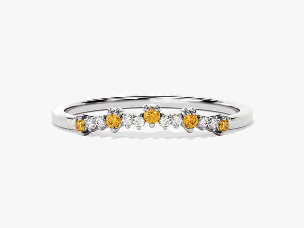 Curved Citrine Bithstone Harmony Ring