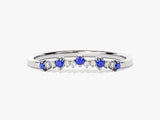 Curved Sapphire Bithstone Harmony Ring