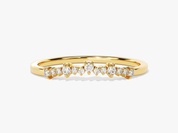 Curved Diamond Bithstone Harmony Ring