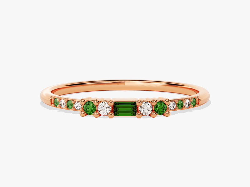 Petite Baguette Emerald Birthstone Ring