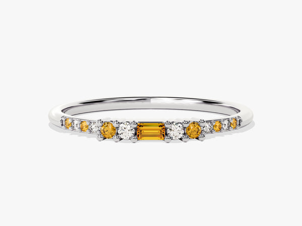 Petite Baguette Citrine Birthstone Ring