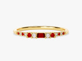 Petite Baguette Ruby Birthstone Ring