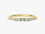 Petite Baguette Aquamarine Birthstone Ring