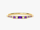 Petite Baguette Amethyst Birthstone Ring