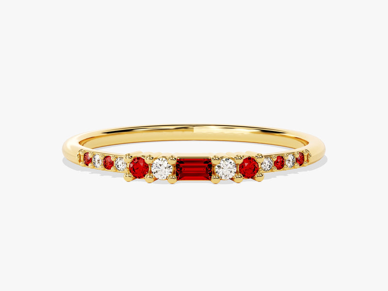 Petite Baguette Garnet Birthstone Ring