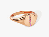 Signet Pink Tourmaline Birthstone Statement Ring