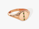 Signet Emerald Birthstone Statement Ring