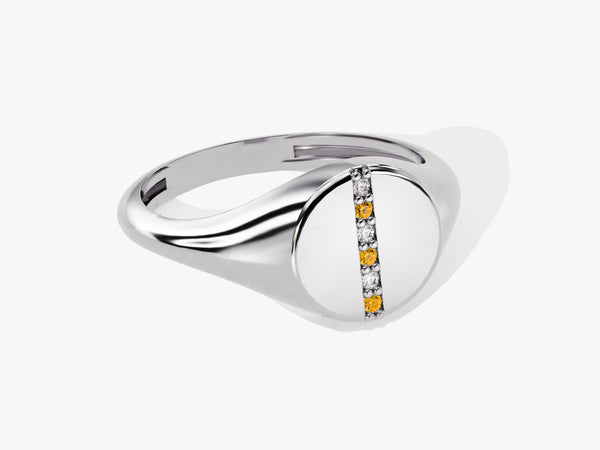 Signet Citrine Birthstone Statement Ring