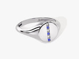 Signet Sapphire Birthstone Statement Ring