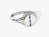 Signet Amethyst Birthstone Statement Ring