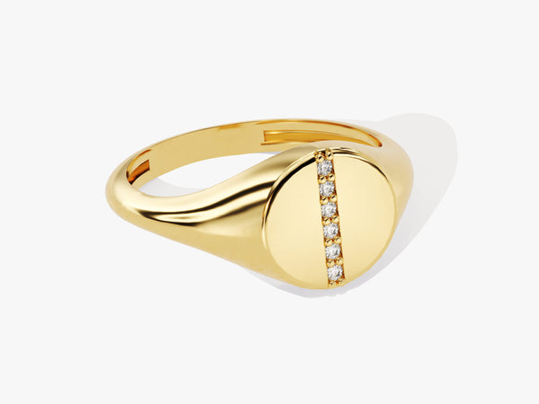 Signet Diamond Birthstone Statement Ring