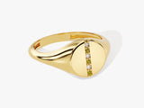 Signet Peridot Birthstone Statement Ring