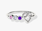 Heart Family Birthstone Ring