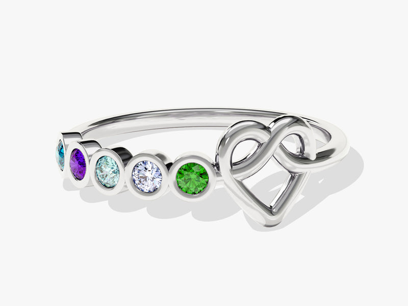 Heart Family Birthstone Ring