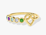 Heart Family Birthstone Ring