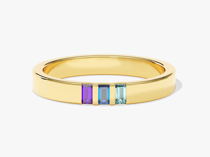 Bold Baguette Family Birthstone Ring