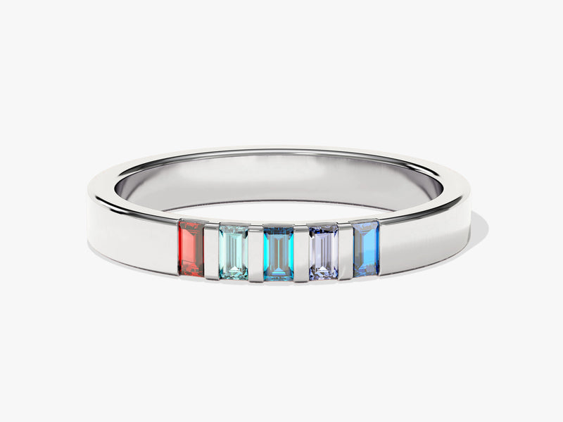 Bold Baguette Family Birthstone Ring