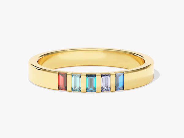 Bold Baguette Family Birthstone Ring