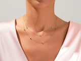 Station Emerald Birthstone Necklace