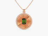 Medallion Emerald Birthstone Necklace