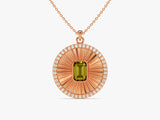 Medallion Peridot Birthstone Necklace