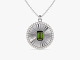 Medallion Emerald Birthstone Necklace