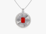 Medallion Garnet Birthstone Necklace