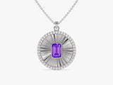 Medallion Amethyst Birthstone Necklace