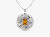 Medallion Citrine Birthstone Necklace