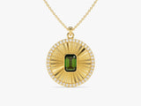 Medallion Emerald Birthstone Necklace