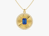 Medallion Sapphire Birthstone Necklace