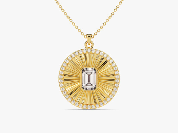 Medallion Diamond Birthstone Necklace