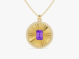 Medallion Amethyst Birthstone Necklace