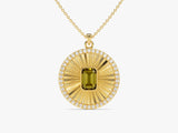 Medallion Peridot Birthstone Necklace