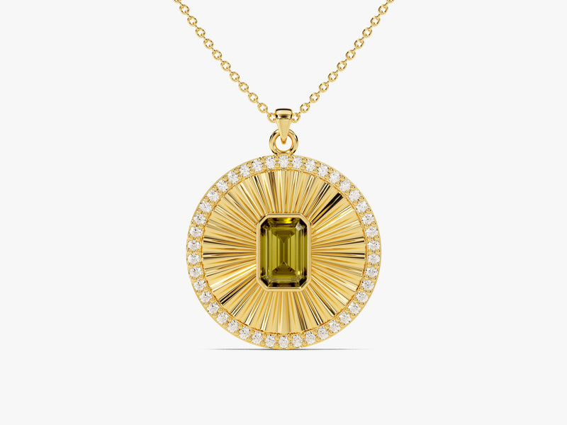 Medallion Peridot Birthstone Necklace