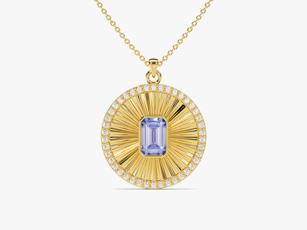 Medallion Alexandrite Birthstone Necklace