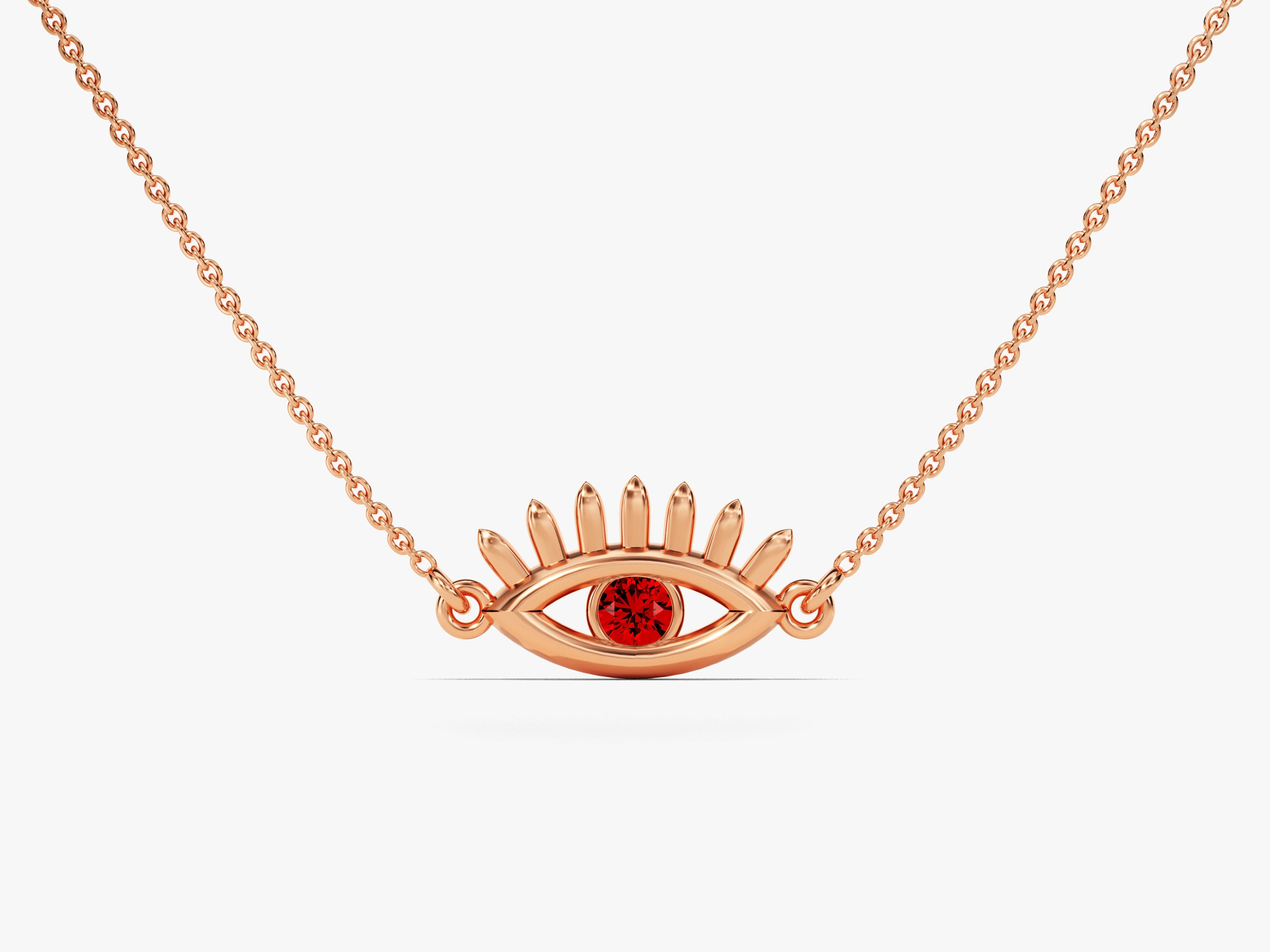 Guardian Eye Garnet Birthstone Necklace