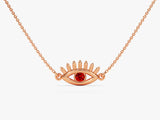 Guardian Eye Garnet Birthstone Necklace