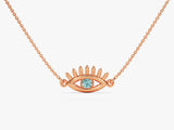 Guardian Eye Aquamarine Birthstone Necklace