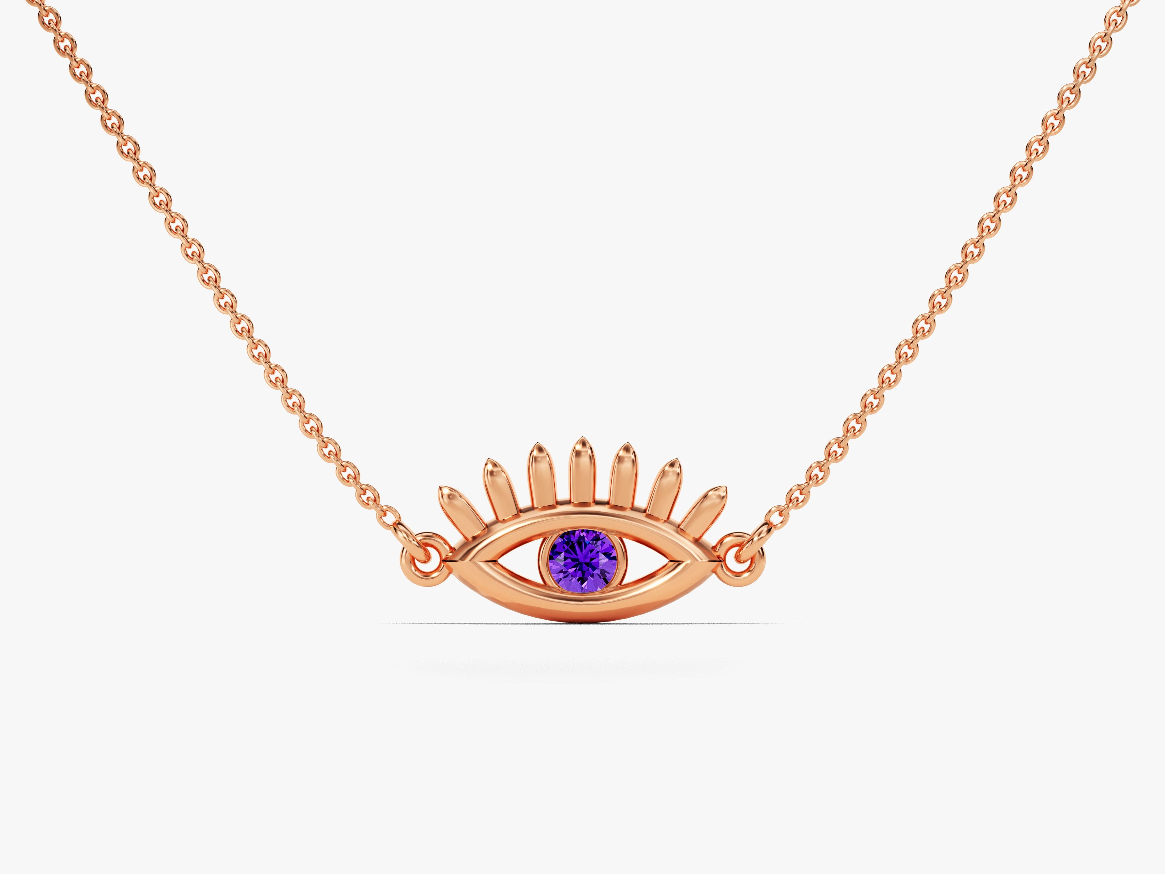 Guardian Eye Amethyst Birthstone Necklace