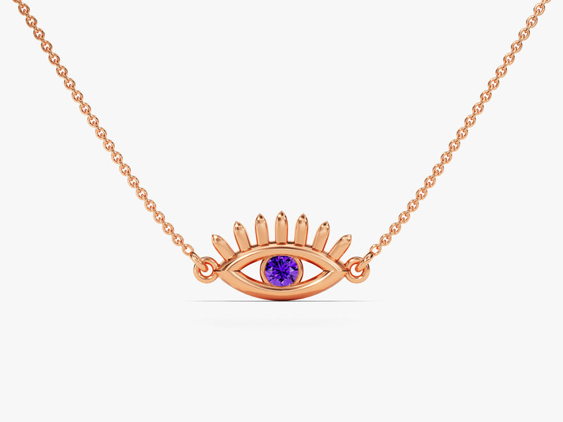 Guardian Eye Amethyst Birthstone Necklace