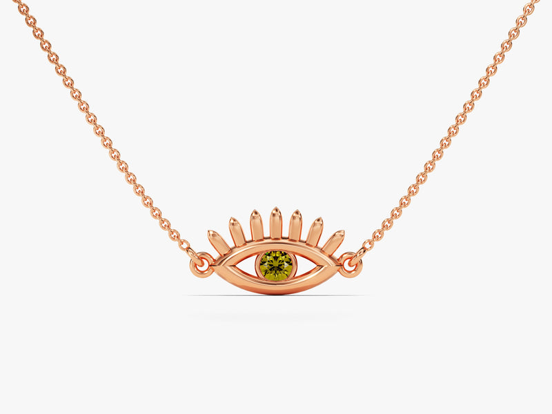 Guardian Eye Peridot Birthstone Necklace